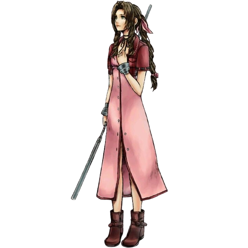 Official artwork of Aerith Gainsborough (Final Fantasy VII), an assist character in Dissidia 012 [duodecim]